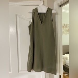 Tommy Bahama army green a line linen dress
